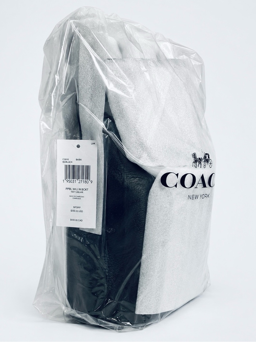 Coach Willow Bucket Bag — Black Pebbled Leather — NWT / Sealed - Picture 5 of 6